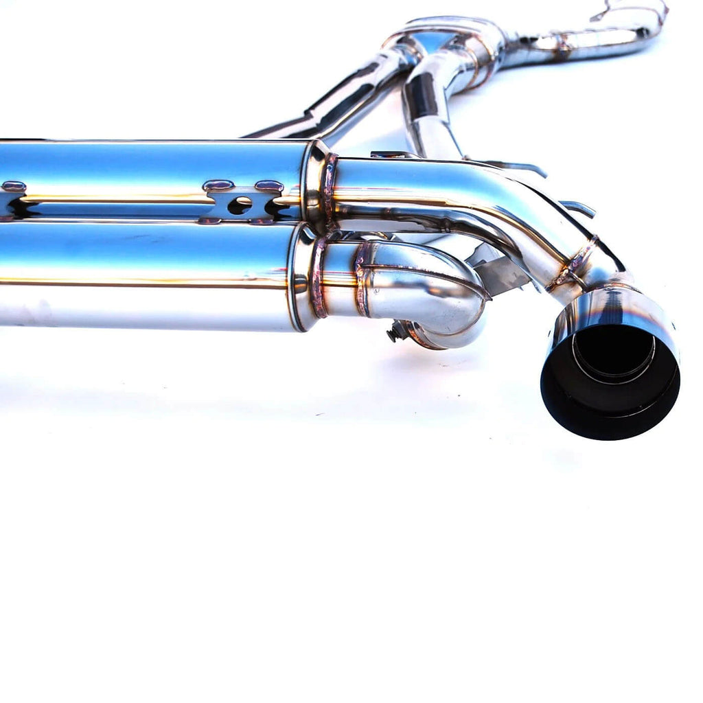 Invidia Gemini Cat-Back Dual Exhaust w/ Valve & Single-Layer 125mm Ti Tips, 2020-2021 GR Supra - Angle 6