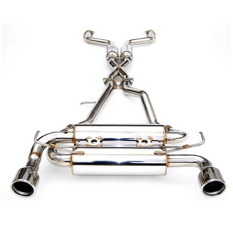 Invidia Gemini Cat-Back Exhaust System w/ Rolled 110mm SS Tips, 2003-2009 350Z - Angle 2