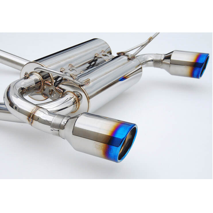Invidia Gemini Cat-Back Exhaust System w/ Rolled 110mm Ti Tips, 2003-2009 350Z - Angle 2