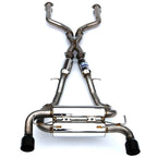 Invidia Gemini Cat-Back Exhaust System w/ Single-Layer 110mm Black Tips, 2023-2025 Nissan Z - Angle 2