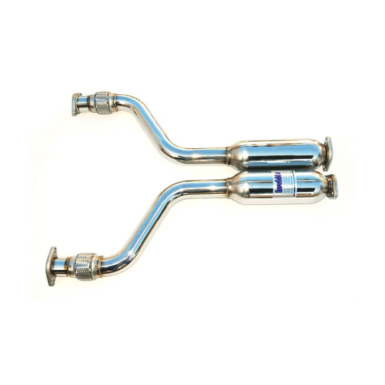 Invidia Gemini Cat-Back Exhaust w/ Single-Layer 101mm Ti Tips, 2009-2020 370Z - Angle 2