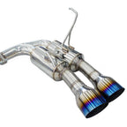 Invidia Gemini R400 Cat-Back Exhaust System w/ Quad 101mm Ti Tips, 2022-2026 WRX - Angle 2