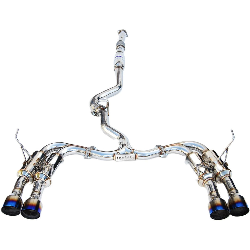 Invidia Gemini R400 Cat-Back Exhaust System w/ Quad Single-Layer 101mm Ti Tips, 2015-2021 WRX & STi
