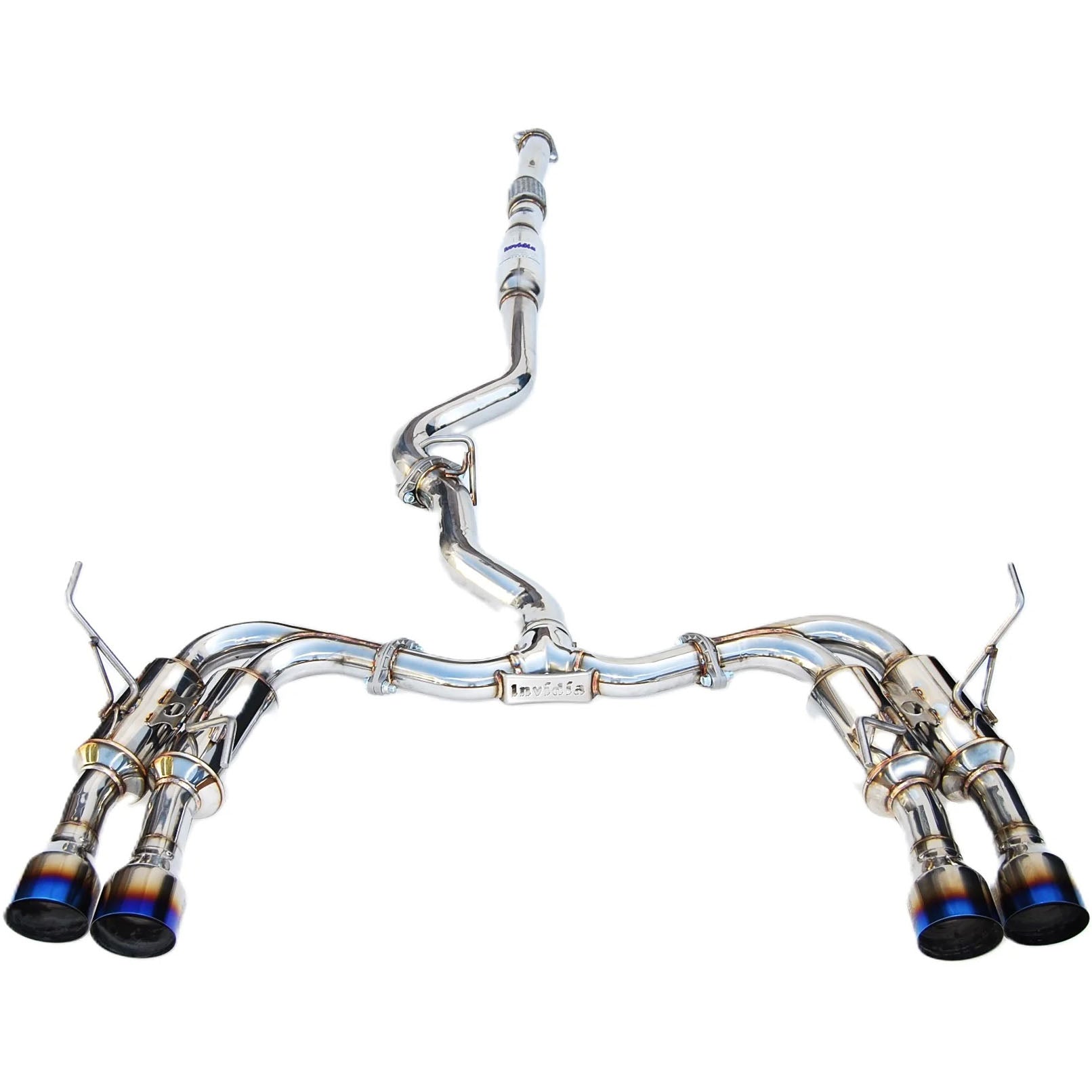 Invidia Gemini R400 Cat-Back Exhaust System w/ Quad Single-Layer 101mm Ti Tips, 2015-2021 WRX & STi