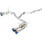 Invidia Gemini R400 Cat-Back Exhaust System w/ Quad Single-Layer 101mm Ti Tips, 2015-2021 WRX & STi - Angle 2