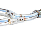 Invidia Gemini R400 Cat-Back Exhaust System w/ Quad Single-Layer 101mm Ti Tips, 2015-2021 WRX & STi - Angle 5