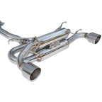 Invidia Gemini R400 Cat-Back Exhaust w/ Dual Single-Layer 101mm SS Tips, 2013-2020 BRZ/FR-S/86 - Angle 3
