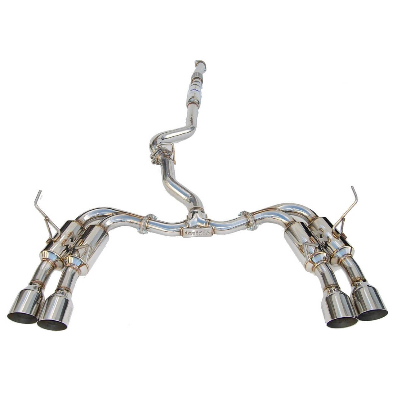 Invidia Gemini R400 Cat-Back Exhaust w/ Quad 101mm SS Tips, 2008-2014 STi & 2011-2014 WRX (Hatch)
