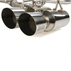 Invidia Gemini R400 Cat-Back Exhaust w/ Quad 101mm SS Tips, 2008-2014 STi & 2011-2014 WRX (Hatch) - Angle 3