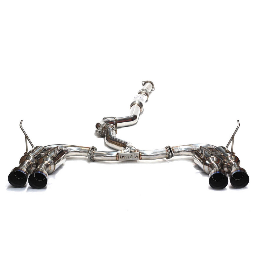 Invidia Gemini R400 Cat-Back Exhaust w/ Quad 101mm Ti Tips, 2008-2014 STi & 2011-2014 WRX (Hatch)