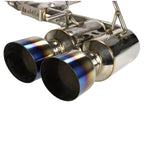 Invidia Gemini R400 Cat-Back Exhaust w/ Quad 101mm Ti Tips, 2008-2014 STi & 2011-2014 WRX (Hatch) - Angle 2