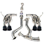 Invidia Gemini R400 Cat-Back Exhaust w/ Quad Single-Layer 101mm Black Tips, 2015-2021 STi & WRX