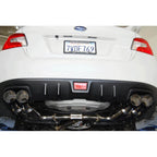 Invidia Gemini R400 Cat-Back Exhaust w/ Quad Single-Layer 101mm Black Tips, 2015-2021 STi & WRX - Angle 6