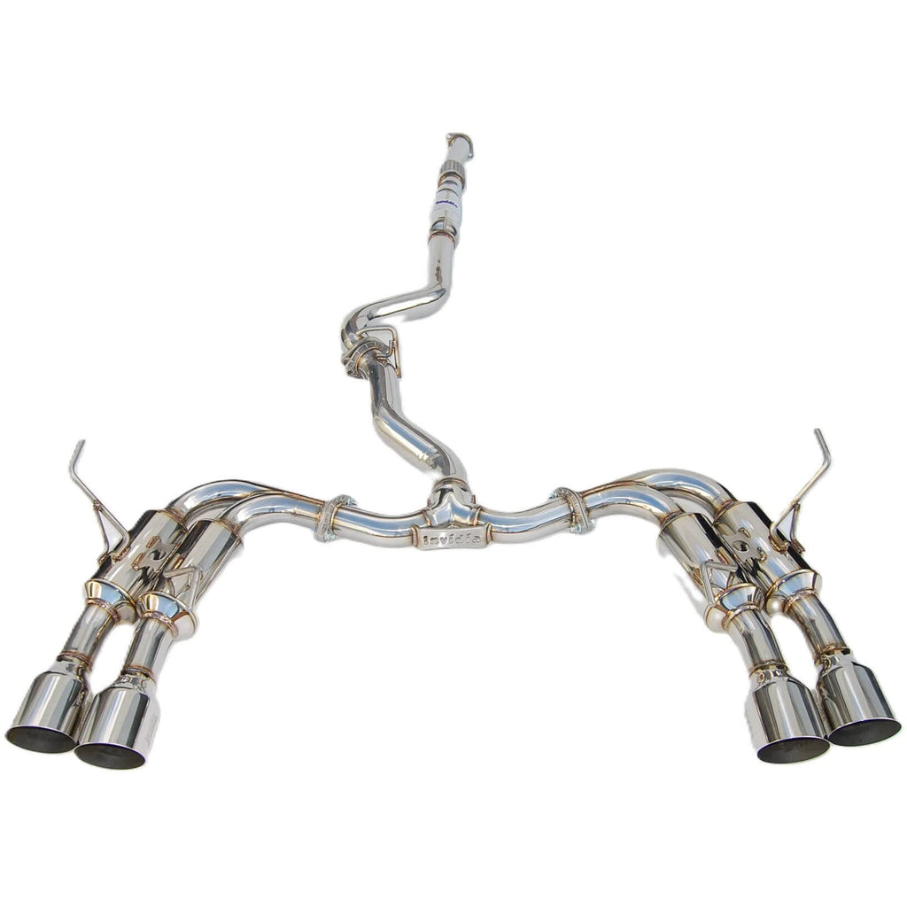 Invidia Gemini R400 Cat-Back Exhaust w/ Quad Single-Layer 101mm SS Tips, 2011-2014 WRX & STi (Sedan)