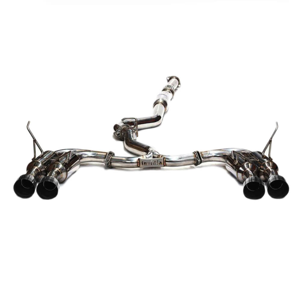 Invidia Gemini R400 Cat-Back Exhaust w/ Quad Single-Layer 101mm SS Tips, 2015-2021 WRX & STi