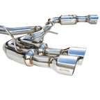 Invidia Gemini R400 Cat-Back Exhaust w/ Quad Single-Layer 101mm SS Tips, 2015-2021 WRX & STi - Angle 7