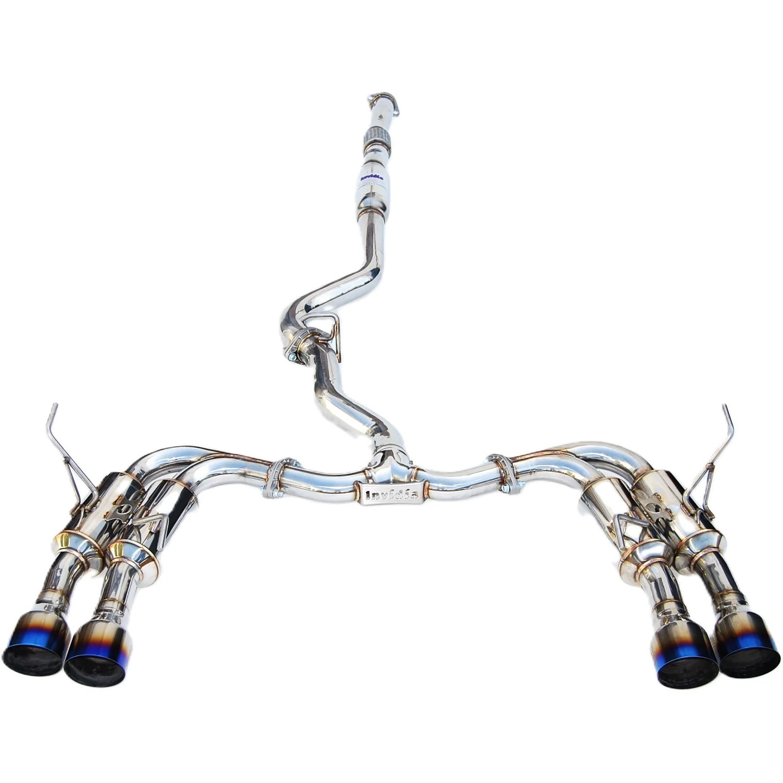 Invidia Gemini R400 Cat-Back Exhaust w/ Quad Single-Layer 101mm Ti Tips, 2011-2014 WRX & STi (Sedan)