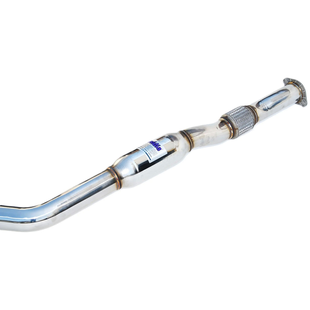 Invidia Gemini R400 Cat-Back Exhaust w/ Quad Single-Layer 101mm Ti Tips, 2011-2014 WRX & STi (Sedan) - Angle 4