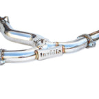Invidia Gemini R400 Cat-Back Exhaust w/ Quad Single-Layer 101mm Ti Tips, 2011-2014 WRX & STi (Sedan) - Angle 5