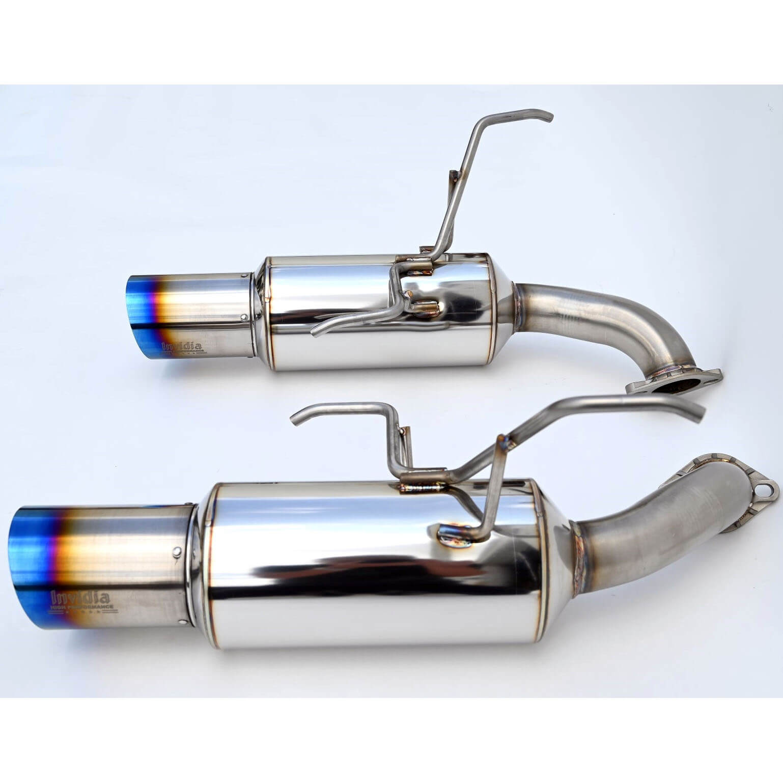 Invidia N1 Axle-Back Exhaust System w/ Single-Layer 89mm Ti Tips, 2022-2026 WRX - Angle 2