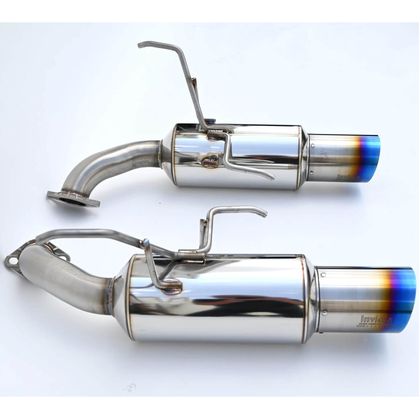 Invidia N1 Axle-Back Exhaust System w/ Single-Layer 89mm Ti Tips, 2022-2026 WRX - Angle 3