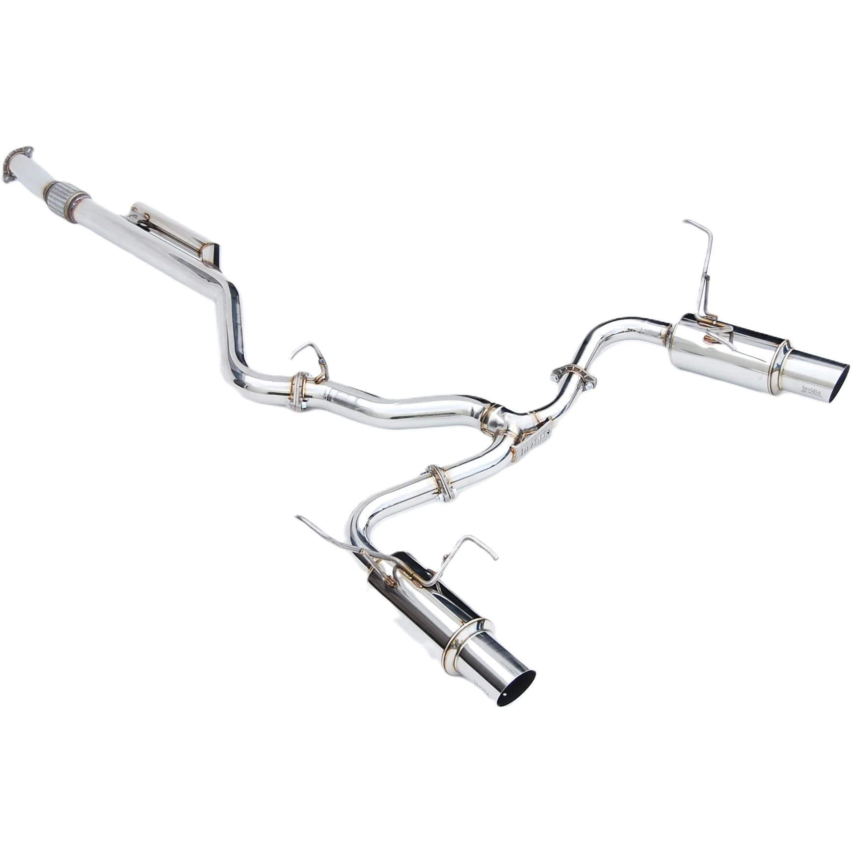 Invidia N1 Cat-Back Dual Exhaust System w/ 101mm SS Tips, 2022-2026 WRX - Angle 2