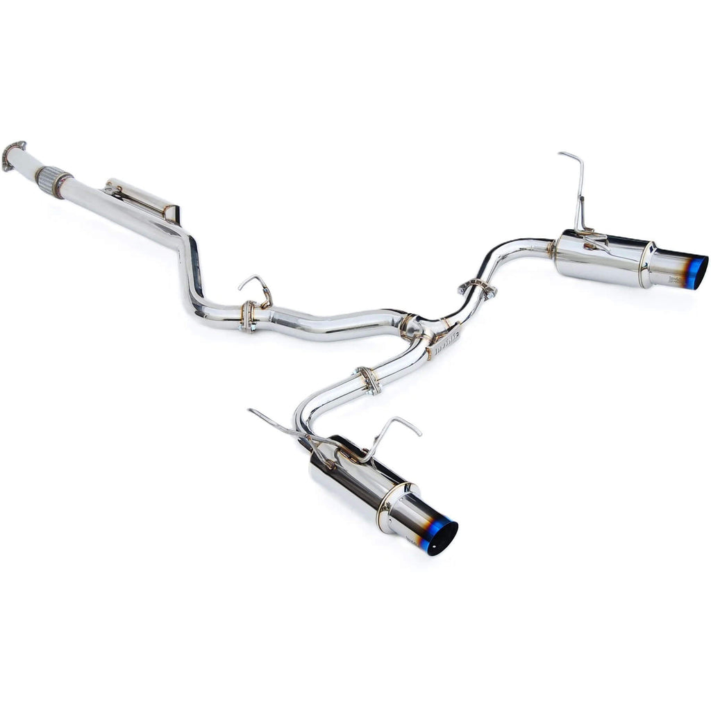 Invidia N1 Cat-Back Dual Exhaust System w/ 101mm Ti Tips, 2022-2026 WRX - Angle 2