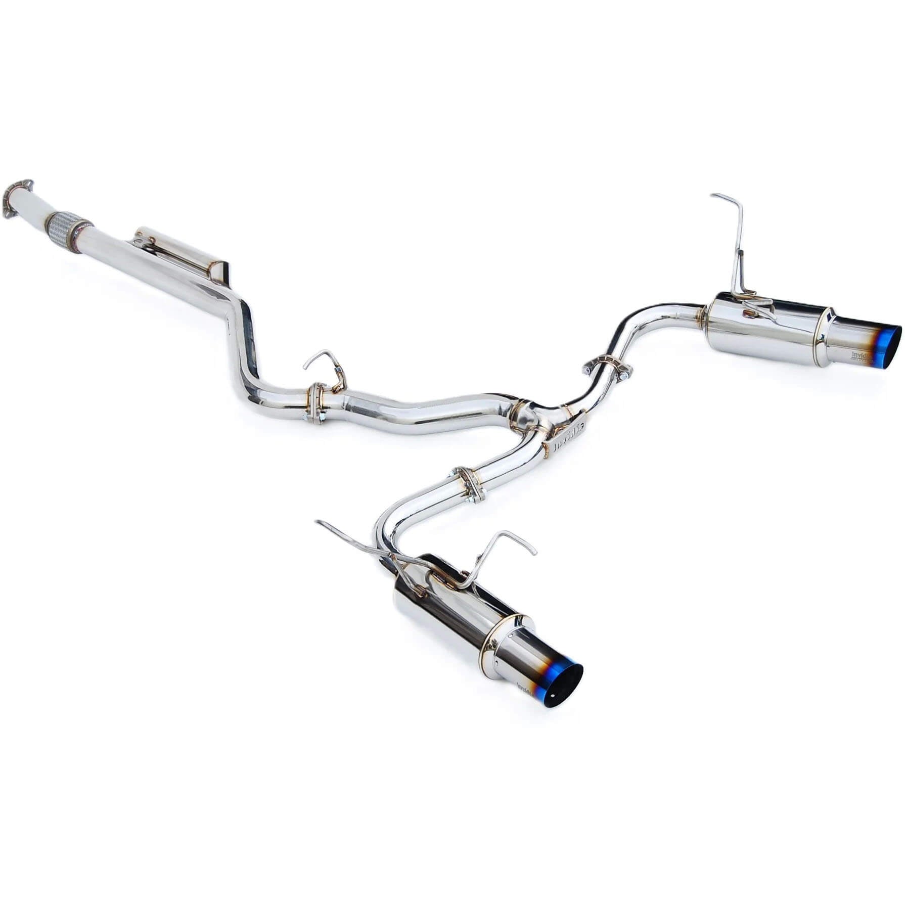 Invidia N1 Cat-Back Dual Exhaust System w/ 101mm Ti Tips, 2022-2026 WRX - Angle 2