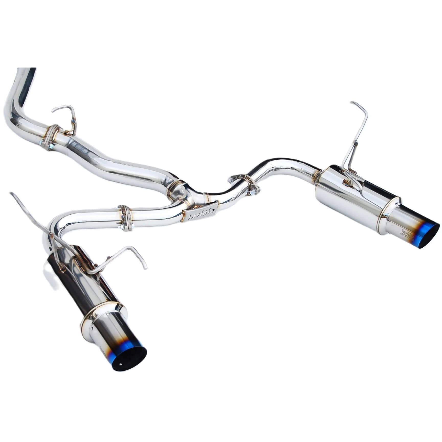Invidia N1 Cat-Back Dual Exhaust System w/ 101mm Ti Tips, 2022-2026 WRX - Angle 3