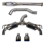 Invidia N1 Cat-Back Dual Exhaust System w/ Single-Layer 101mm Ti Tips, 2008-2015 EVO X - Angle 2