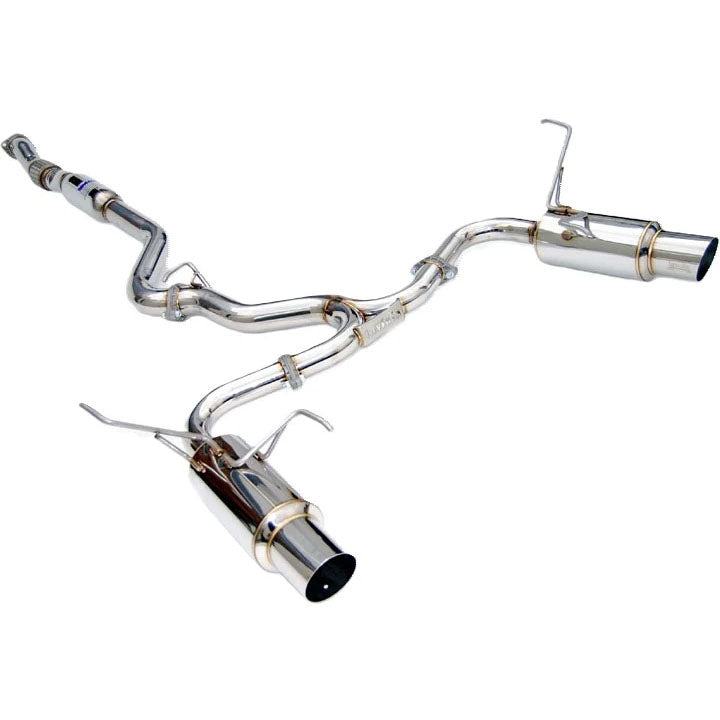 Invidia N1 Cat-Back Exhaust System w/ Dual 101mm SS Tips, 2015-2021 STi & 2015-2021 WRX - Angle 2