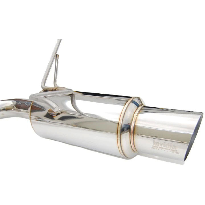 Invidia N1 Cat-Back Exhaust System w/ Dual 101mm SS Tips, 2015-2021 STi & 2015-2021 WRX - Angle 3