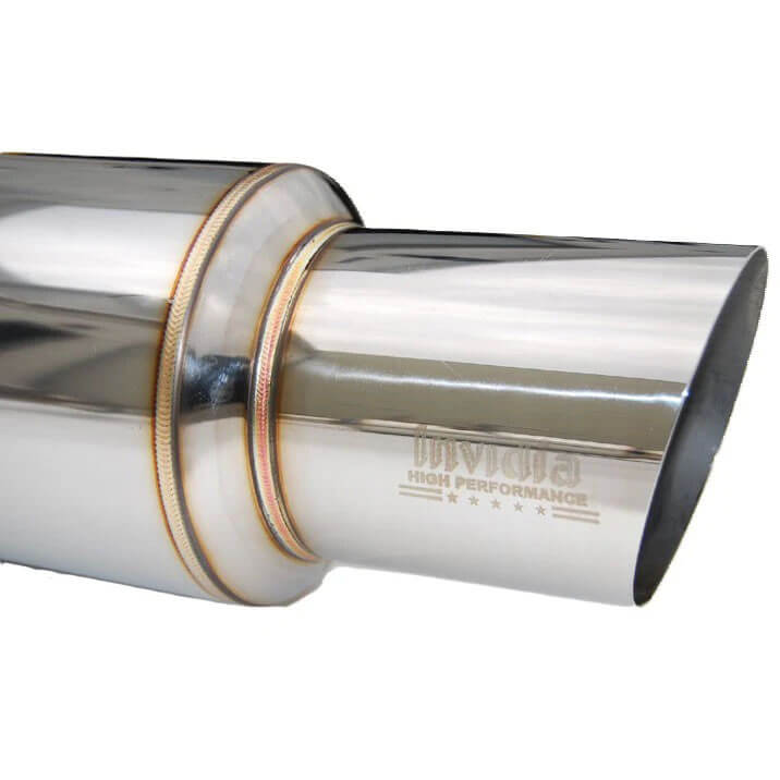 Invidia N1 Cat-Back Exhaust System w/ Dual 101mm SS Tips, 2015-2021 STi & 2015-2021 WRX - Angle 7