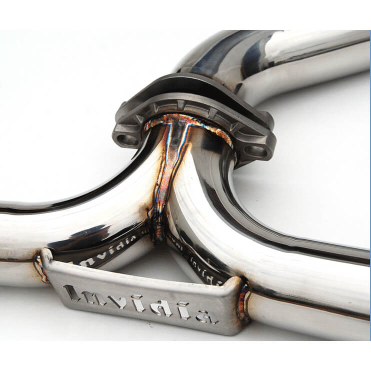 Invidia N1 Cat-Back Exhaust System w/ Dual Single-Layer 101mm Ti Tips, 2000-2009 S2000 - Angle 2