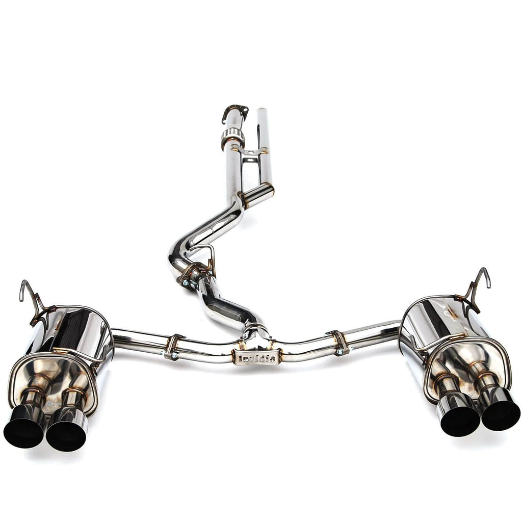 Invidia N1 Cat-Back Exhaust System w/ Quad Single-Layer 101mm SS Tips, 2022-2026 WRX - Angle 2