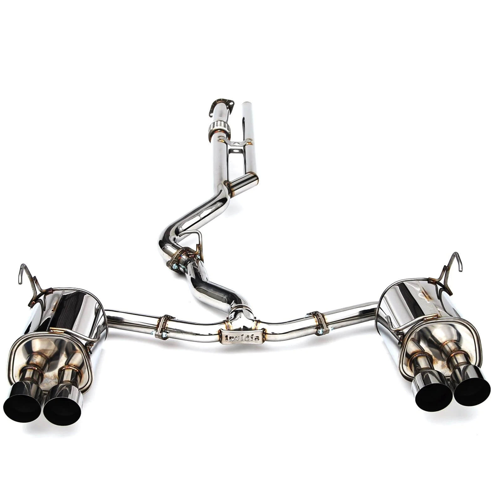 Invidia N1 Cat-Back Exhaust System w/ Quad Single-Layer 101mm SS Tips, 2022-2026 WRX - Angle 2