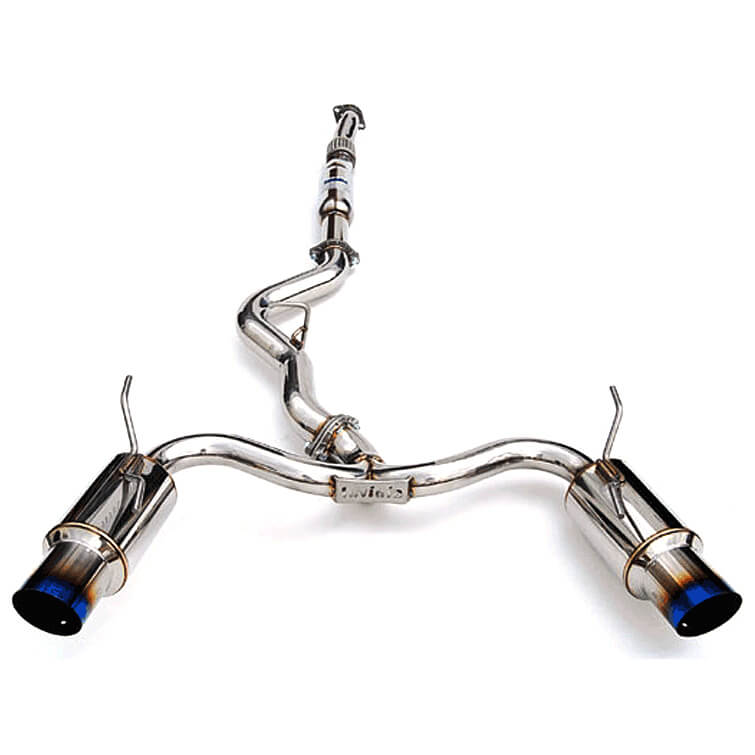 Invidia N1 Cat-Back Exhaust w/ Dual 101mm Ti Tips, 2008-2014 STi & 2011-2014 WRX (Hatch) - Angle 3