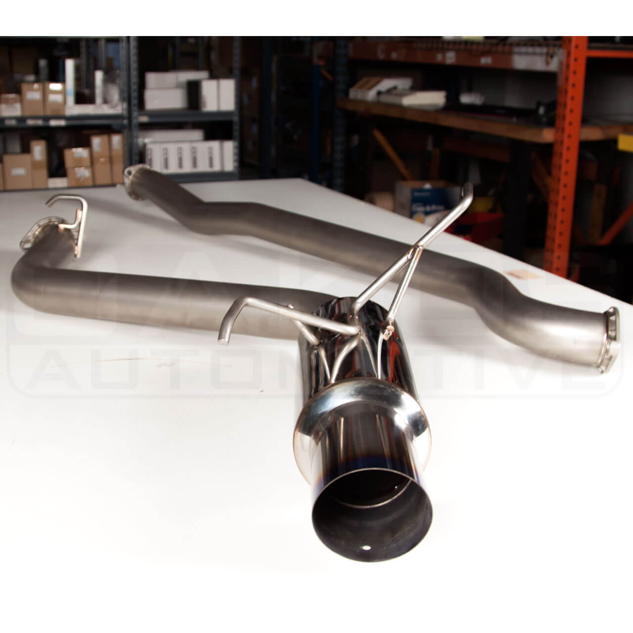 Invidia N1 Cat-Back Exhaust w/ Single Bead Blasted 101mm Ti Tip, 2015-2021 WRX & STi - Angle 5