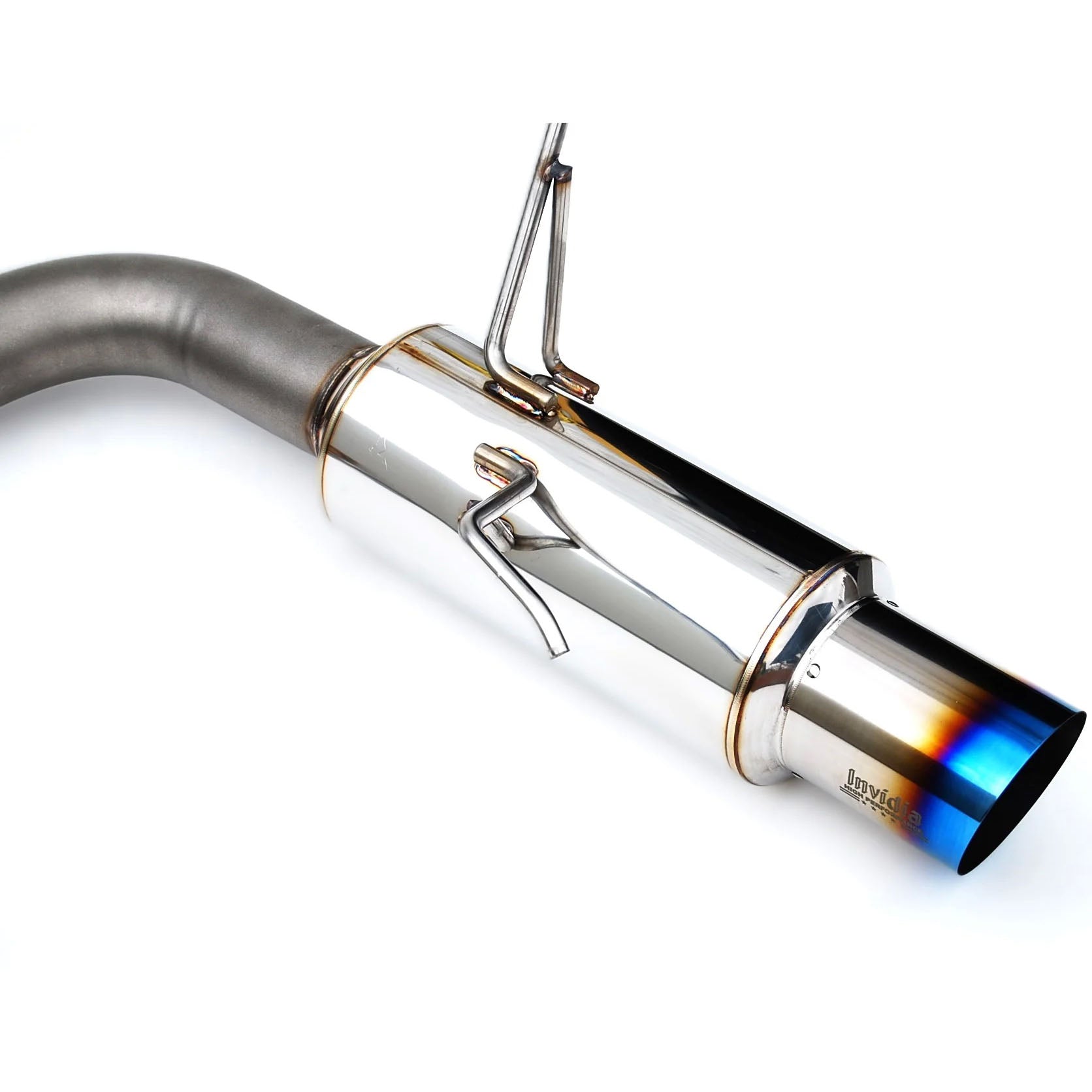 Invidia N1 Cat-Back Exhaust w/ Single Bead Blasted 101mm Ti Tip, 2015-2021 WRX & STi - Angle 6