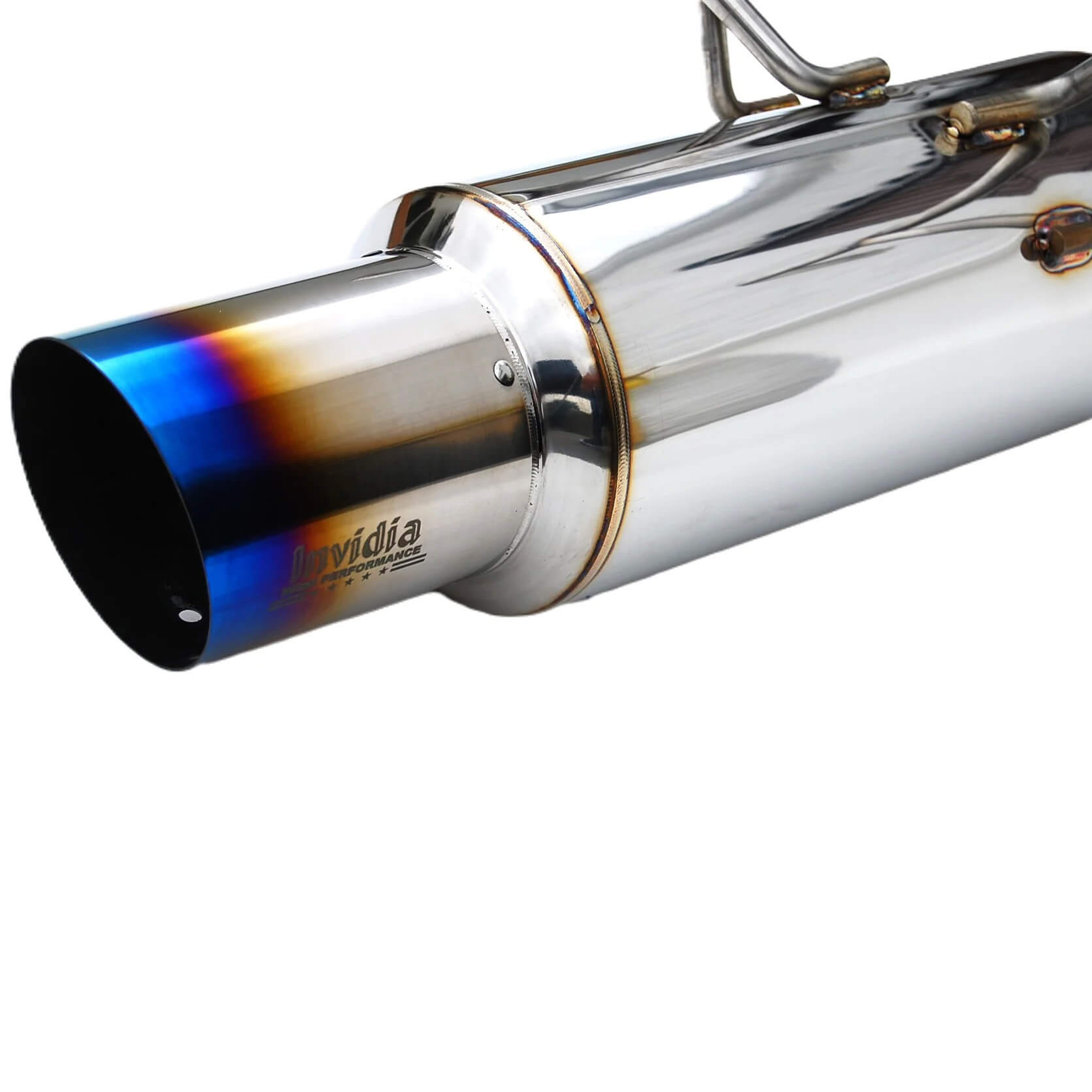 Invidia N1 Cat-Back Exhaust w/ Single Bead Blasted 101mm Ti Tip, 2015-2021 WRX & STi - Angle 7
