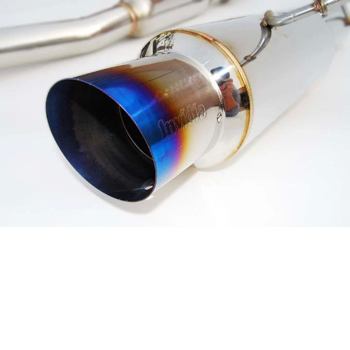 Invidia N1 Cat-Back Exhaust w/ Single-Layer 101mm Ti Tip, 2002-2007 WRX & 2004-2007 STi - Angle 3