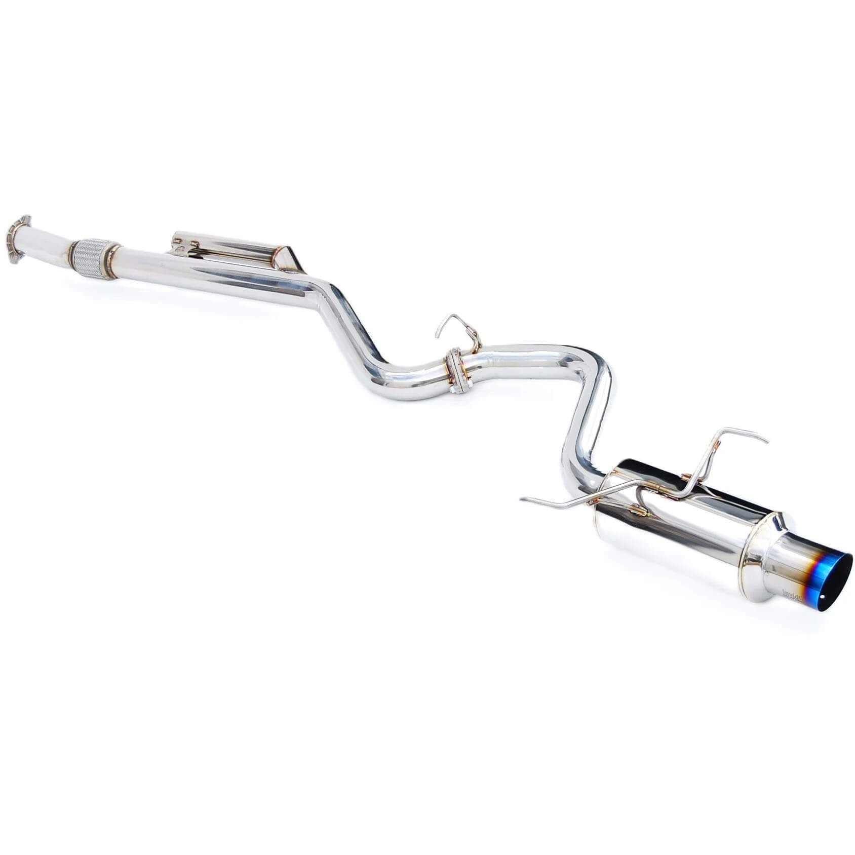 Invidia N1 Racing Cat-Back Exhaust System w/ Single 101mm Burnt Ti Tip, 2022-2026 WRX - Angle 2