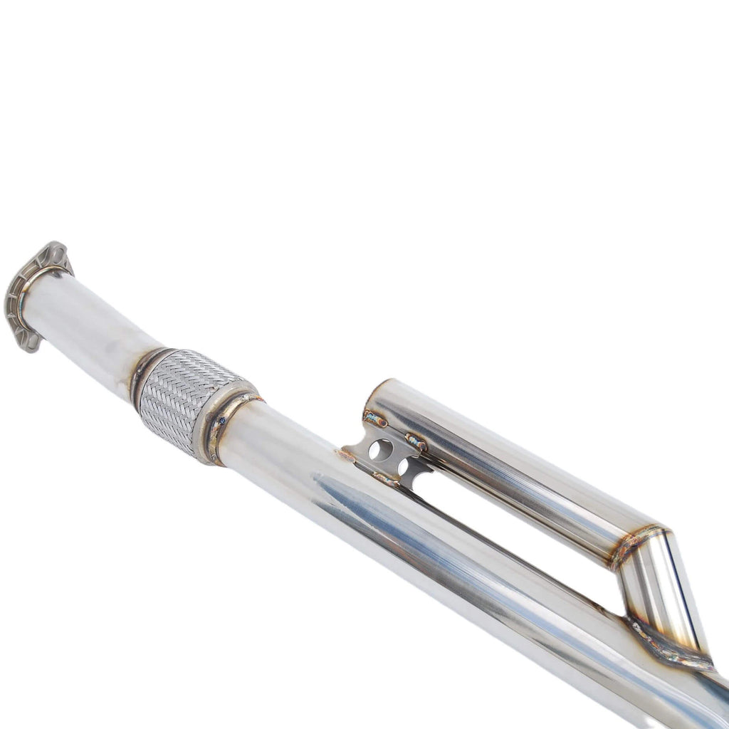 Invidia N1 Racing Cat-Back Exhaust System w/ Single 101mm Burnt Ti Tip, 2022-2026 WRX - Angle 4