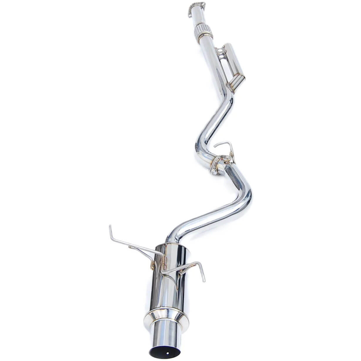 Invidia N1 Racing Cat-Back Exhaust System w/ Single 101mm SS Tip, 2022-2026 WRX - Angle 2