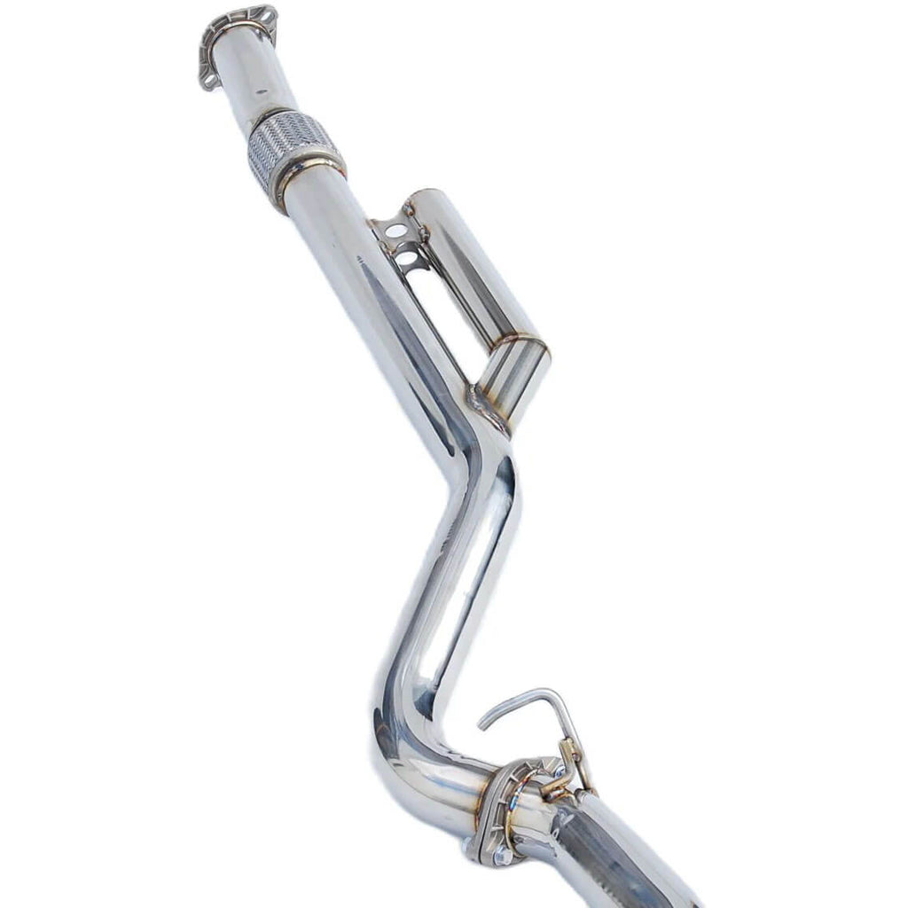 Invidia N1 Racing Cat-Back Exhaust System w/ Single 101mm SS Tip, 2022-2026 WRX - Angle 4