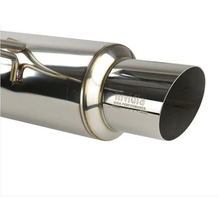 Invidia N1 Racing Cat-Back Exhaust w/ 101mm SS Tip, 2002-2007 WRX & 2004-2007 STi - Angle 3