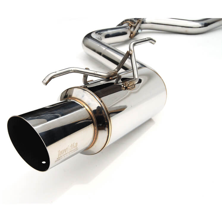 Invidia N1 Racing Cat-Back Exhaust w/ 101mm SS Tip, 2008-2014 WRX (Hatch) - Angle 2