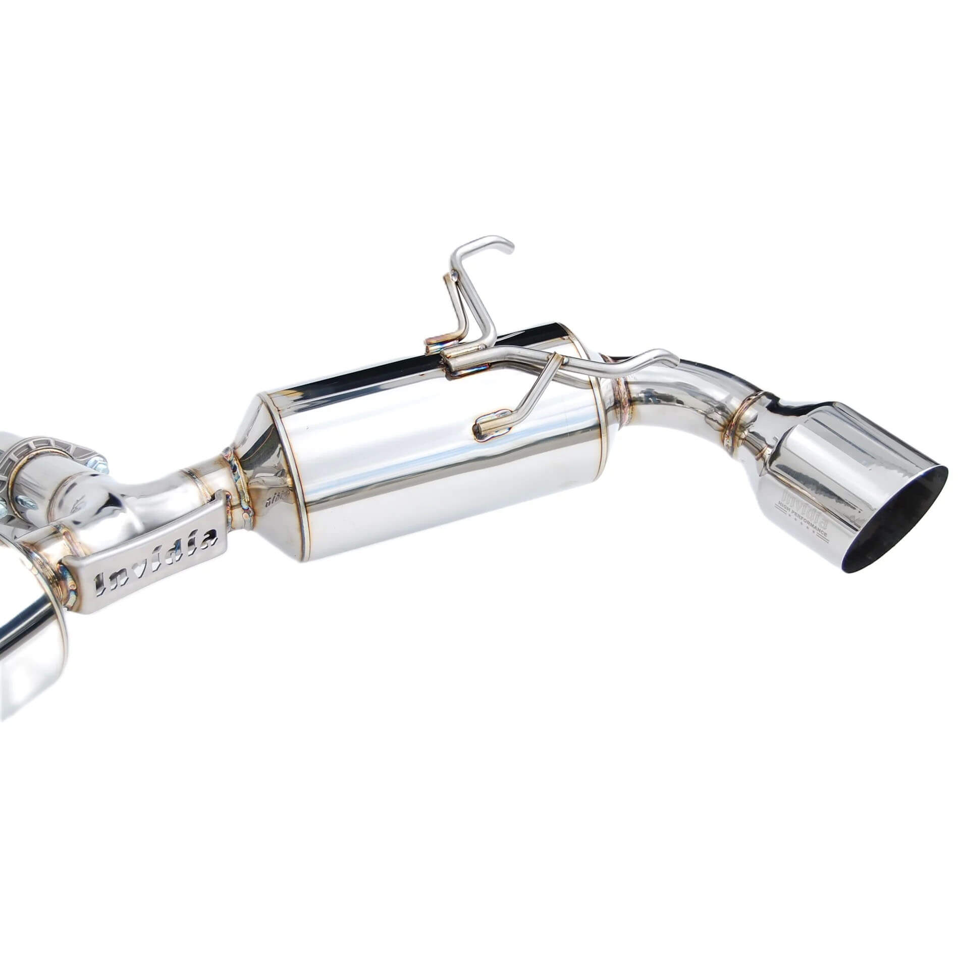 Invidia N2 Cat-Back Exhaust w/ Dual Single-Layer 101mm SS Tips, 2013-2020 BRZ/FR-S/86 - Angle 2