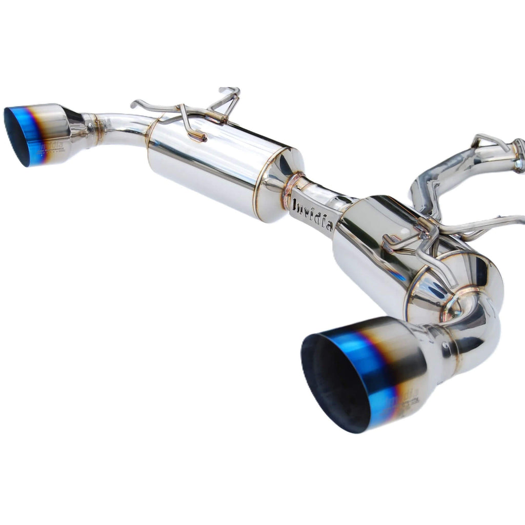 Invidia N2 Cat-Back Exhaust w/ Dual Single-Layer 101mm Ti Tips, 2013-2020 BRZ/FR-S/86 - Angle 3