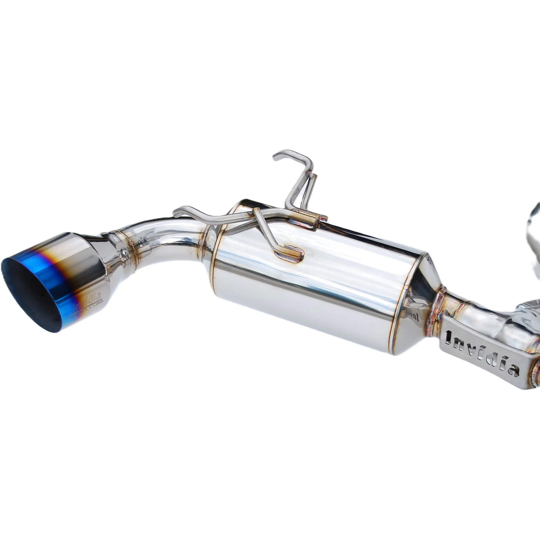 Invidia N2 Cat-Back Exhaust w/ Dual Single-Layer 101mm Ti Tips, 2013-2020 BRZ/FR-S/86 - Angle 4